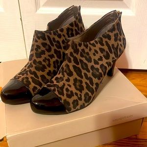 Leopard print booties